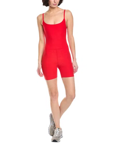 Beyond Yoga Spacedye Keep Pace 5in Biker Jumpsuit In Red