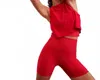 Beyond Yoga Spacedye Keep Pace Biker Short In Candy Apple Red In Red