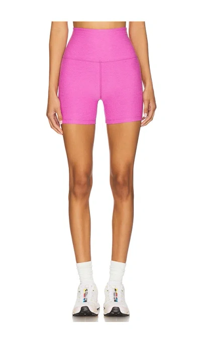 Beyond Yoga Spacedye Keep Pace Biker Shorts In Purple