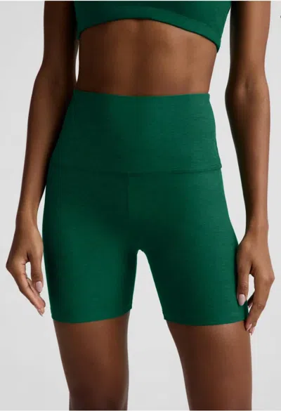 Beyond Yoga Spacedye Keep Pace Biker Shorts In Pine In Green