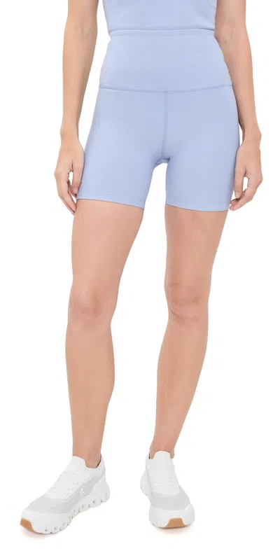 Beyond Yoga Spacedye Keep Pace Biker Shorts Pastel Periwinkle Heather In Blue