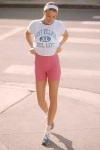 Beyond Yoga Keep Pace Space Dye Bike Shorts In Pink