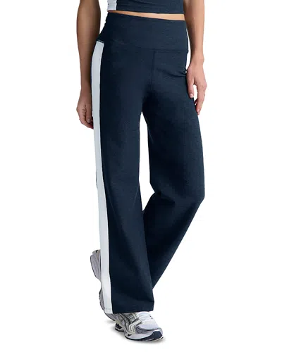 Beyond Yoga Spacedye Laid Back Stripe Pants In Nocturnal Navy/cloud White