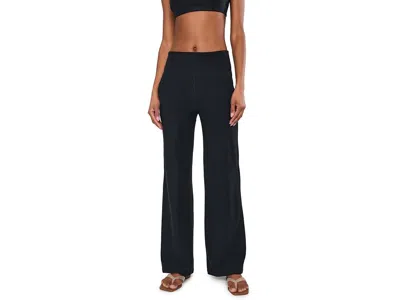 Beyond Yoga Spacedye Laid Back Wide Leg Pants Women's Clothing Darkest Night: Xs (us Women's 2-4) 31.5, Elastane In Black