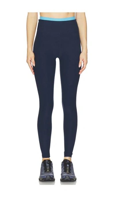 Beyond Yoga Spacedye Layered High Waisted Midi Legging In Blue