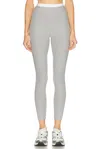 Beyond Yoga Spacedye Layered High Waisted Midi Legging In Silver