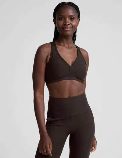 Beyond Yoga Spacedye Lift Your Spirit Bra In Dark Chocolate In Brown