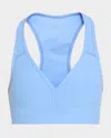 Beyond Yoga Spacedye Lift Your Spirits Active Bra In Blue