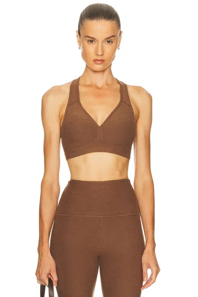 Beyond Yoga Spacedye Lift Your Spirits Bra In Brown
