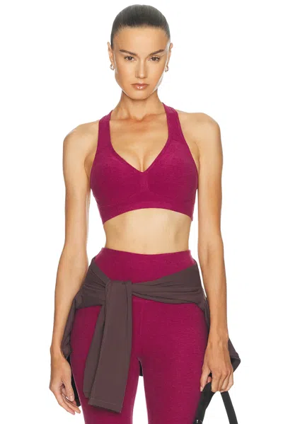 Beyond Yoga Spacedye Lift Your Spirits Bra In Pomegranate Heather