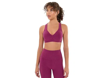 Beyond Yoga Spacedye Lift Your Spirits Bra Women's Bra Pomegranate Heather: Sm, Polyester/spandex In Purple