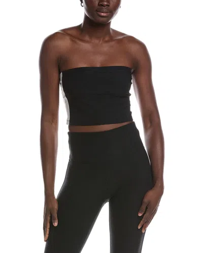 Beyond Yoga Spacedye Line Up Strapless Cropped Top In Black