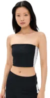 Beyond Yoga Spacedye Strapless Top In Darkest Night Cloud White