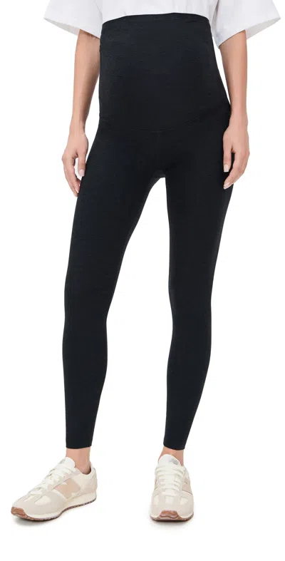 Beyond Yoga Spacedye Love The Bump Maternity Midi Leggings Darkest Night In Black