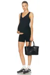Beyond Yoga Spacedye Moving Mama Maternity Biker Jumpsuit In Darkest Night
