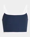 Beyond Yoga Spacedye New Moves Cropped Tank Top In Nocturnal Navy/cloud White