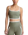 Beyond Yoga Spacedye New Moves High Cropped Tank In Grey Sage/cloud White
