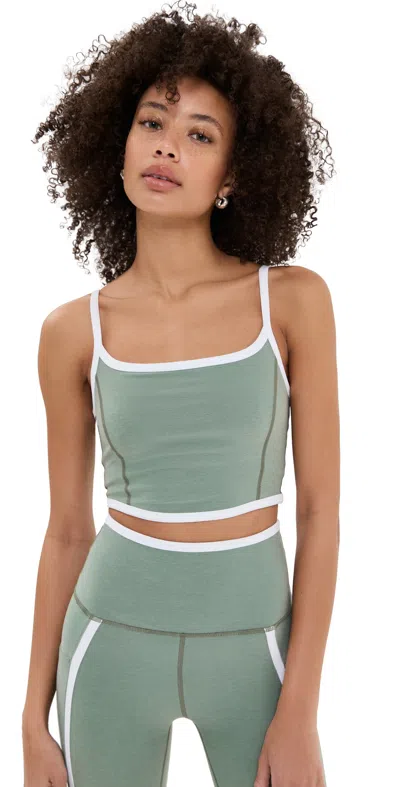 Beyond Yoga Spacedye New Moves High Cropped Tank Grey Sage/cloud White