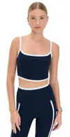 Beyond Yoga Spacedye New Moves Cropped Tank Top In Nocturnal Navy/cloud White