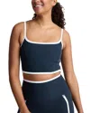 Beyond Yoga Spacedye New Moves Cropped Tank Top In Nocturnal Navy/white