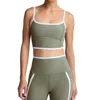 BEYOND YOGA SPACEDYE NEW MOVES HIGH CROPPED TANK TOP IN GREY SAGE/CLOUD WHITE