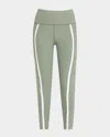 Beyond Yoga Spacedye New Moves High-waist Midi Leggings In Grey Sage/ Cloud White