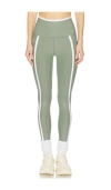 Beyond Yoga Spacedye New Moves Midi Leggings In Grey Sage Heather & Cloud White