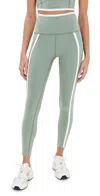 Beyond Yoga Spacedye New Moves High Waisted Midi Legging In Grey Sage/cloud White