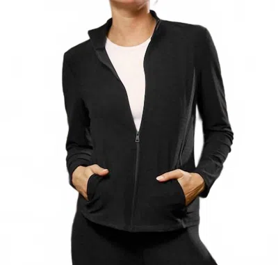 Beyond Yoga Spacedye On The Go Mock Neck Jacket In Black