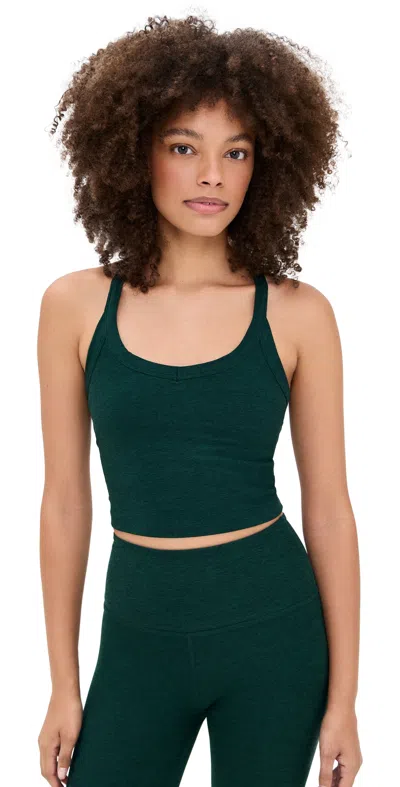 Beyond Yoga Spacedye On The Up Cropped Tank Dark Spruce Green Heather