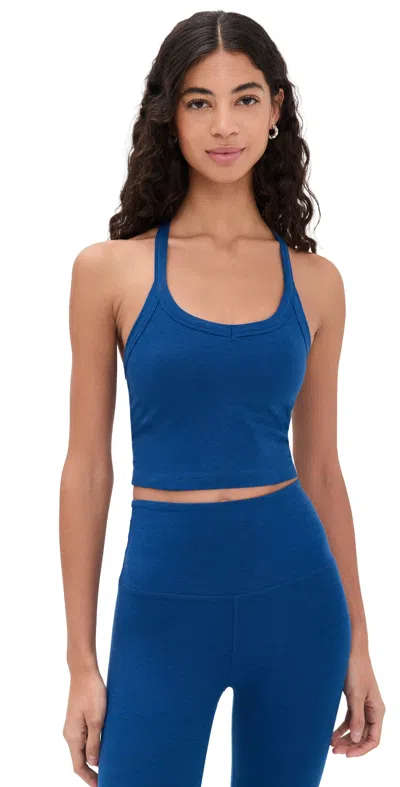 Beyond Yoga Spacedye On The Up Cropped Tank Marine Blue Heather