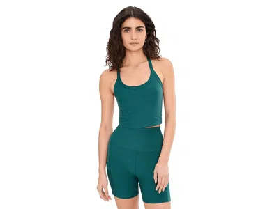 Beyond Yoga Spacedye Slim Racerback Cropped Tank Top In Green