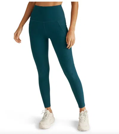 Beyond Yoga Spacedye Out Of Pocket High Waisted Midi In Majestic Blue Heather