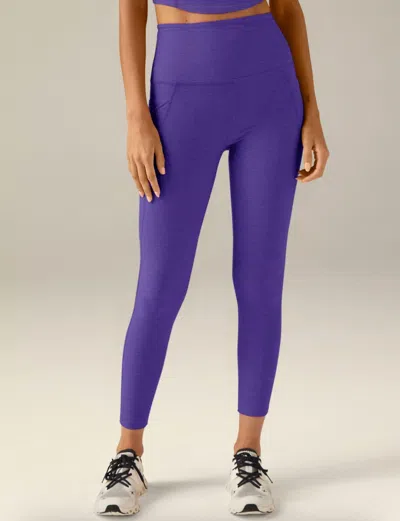Beyond Yoga Spacedye Out Of Pocket High Waisted Midi Legging In Ultra Violet Heather In Purple