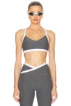 Beyond Yoga Spacedye Outlines Sports Bra In True Gray Heather & Cloud White