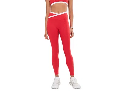 Beyond Yoga Spacedye Outlines High Waisted Midi Legging In Chili Red Heather