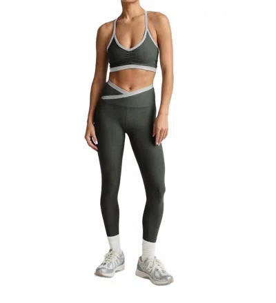 Beyond Yoga Spacedye Outlines High Waisted Midi Leggings In Dusty Forest Heather In Multi