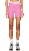 Beyond Yoga Keep Pace Biker Shorts In Pink Bloom Heather