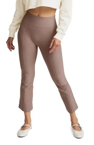 Beyond Yoga Spacedye Pintuck Kick Flare Pants In Rosey Taupe Heather