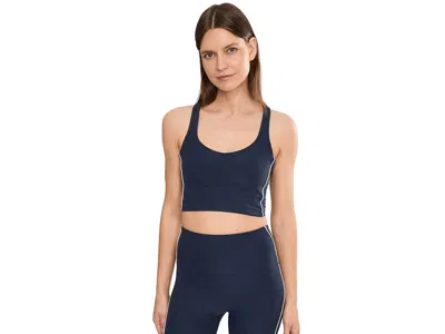 Beyond Yoga Spacedye Racerback Contrast Piping Tank Top Women's Clothing Nocturnal Navy: Xs, Elastane/polyester In Blue