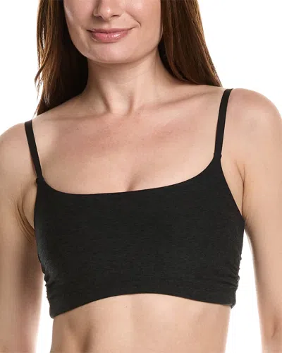 Beyond Yoga Spacedye Raise The Barre Shirred Bra In Black