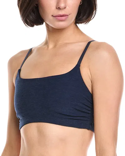 Beyond Yoga Spacedye Raise The Barre Shirred Bra In Blue