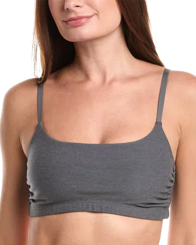 Beyond Yoga Spacedye Raise The Barre Shirred Bra In Gray