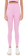 BEYOND YOGA SPACEDYE RAISE THE BARRE SHIRRED LEGGINGS PINK HAZE HEATHER