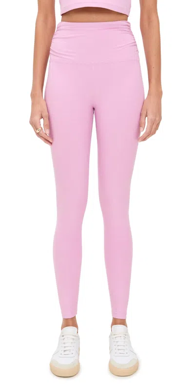Beyond Yoga Spacedye Raise The Barre Shirred Leggings Pink Haze Heather
