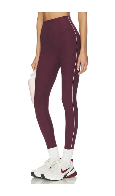 Beyond Yoga Spacedye Ready Midi Legging In Burgundy