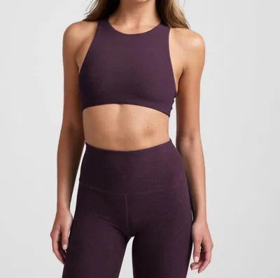 Beyond Yoga Spacedye Refocus Bra In Eggplant Purple Heather