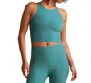 Beyond Yoga Spacedye Refocus Cropped Tank In Deep Aqua Heather In Green