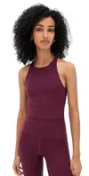 Beyond Yoga Spacedye Refocus Cropped Tank Midnight Burgundy Heather In Purple