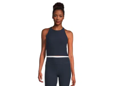 Beyond Yoga Spacedye Refocus Cropped Tank Top Women's Clothing Nocturnal Navy: Xs, Polyester/elastane In Blue